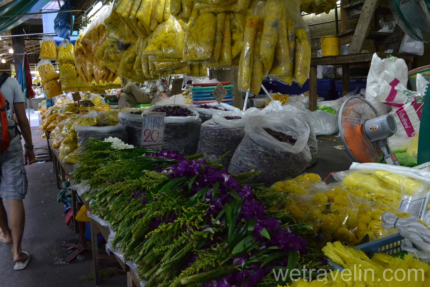 рынок цветов рынок Пак Клонг Талад в Бангкоке