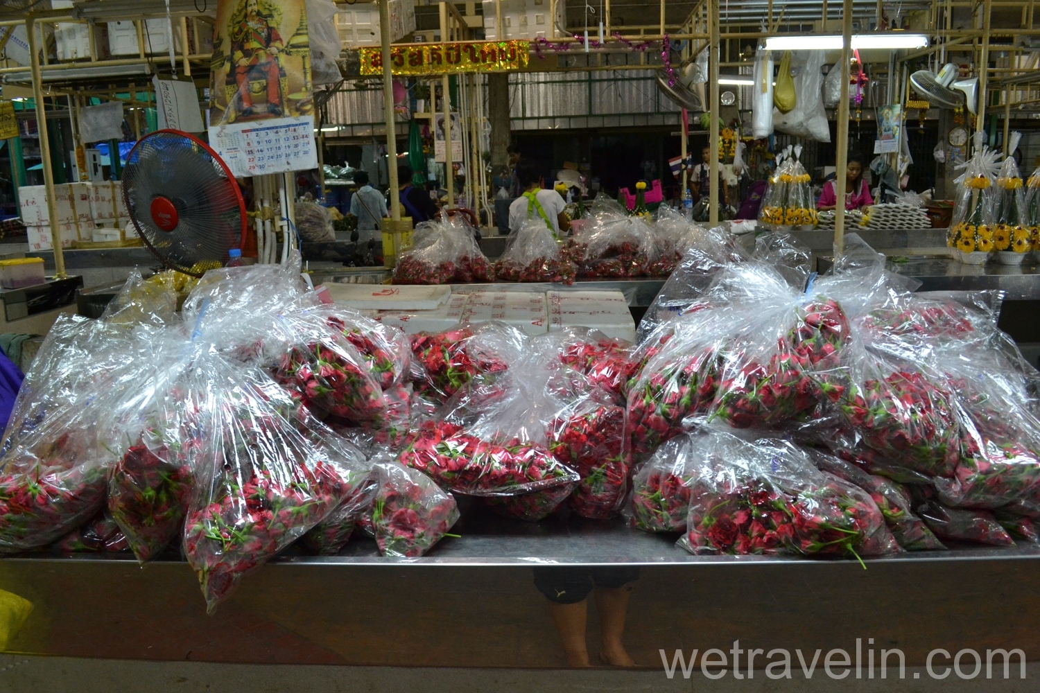 рынок цветов рынок Пак Клонг Талад в Бангкоке
